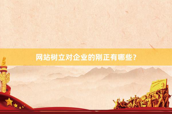 网站树立对企业的刚正有哪些？